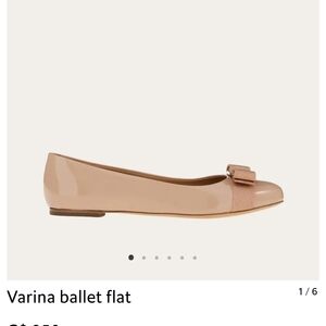Varina Ballet Flat in Beige by Salvatore Ferragamo